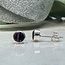 Sugilite Earrings - Round Stud Bezel Set - Sterling Silver