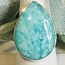 Russian Amazonite Rings - Teardrop Pear Adjustable Bezel Set - Sterling Silver