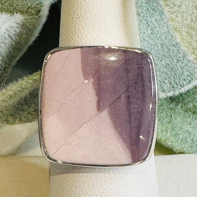 Hyacinth Jasper Rings - Square Adjustable Bezel Set - Sterling Silver