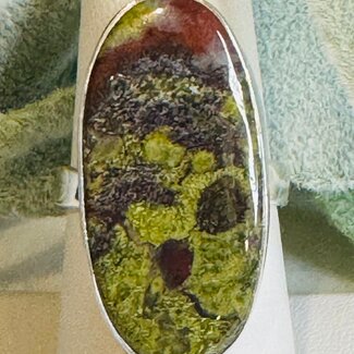 Dragons Blood Jasper Rings - Oval Adjustable Bezel Set - Sterling Silver