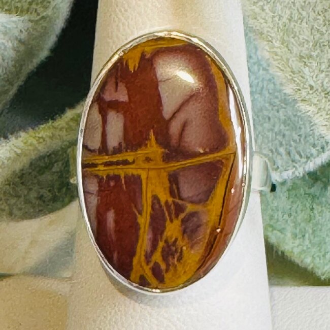 Noreena Jasper Rings - Oval Adjustable Bezel Set - Sterling Silver