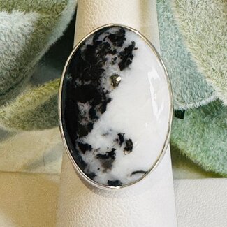 Zebra Agate Rings - Oval Adjustable Bezel Set - Sterling Silver