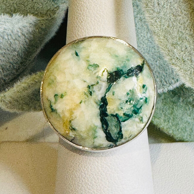 Marposite Rings - Round Adjustable Bezel Set - Sterling Silver