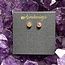 Carnelian Earrings - Round Studs Bezel Set 4mm - Sterling Silver