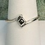 Moldavite Rings - Size 7 Square Bypass Bezel Set - Sterling Silver