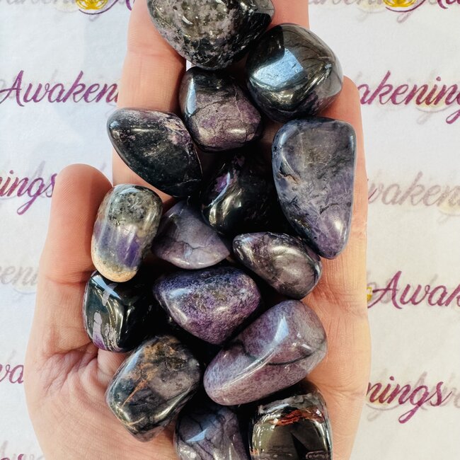 Sugilite, Richterite & Bustamite - Tumbled (Famous Wessels Mine)