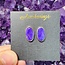 Sugilite Oval Earrings (Extra Quality) - Oval Studs Bezel Set - Sterling Silver