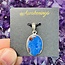 Blue Richterite Oval Pendant - Sterling Silver