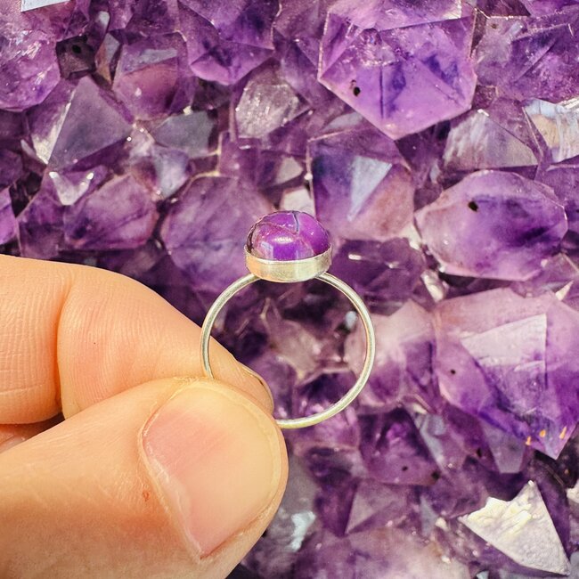 Sugilite Rings (Extra Quality) - Size 6 Bezel Set- Sterling Silver