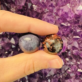Richterite + Sugilite + Bustamite Spheres (Famous Wessels Mine) - 20mm
