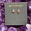 Carnelian Earrings - Oval Studs Bezel Set 4mm - Sterling Silver