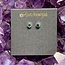 Emerald Earrings - Round Faceted Stud Bezel Set - Sterling Silver .925