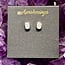 Selenite (Satin Spar Gypsum) Earrings - Natural Rough Raw Studs Bezel Set - Sterling Silver .925