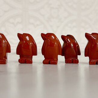 Red Jasper Penguin Figurine - 1" Animal, Carving, Statue
