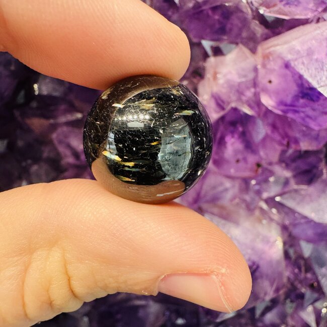 Nuummite (Greenland) Sphere Orb - 20mm
