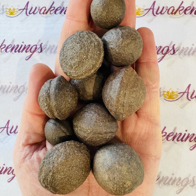Moqui Balls Marbles (Shaman Stones) - Pair Set Large Thunderballs - Rough Raw Natural