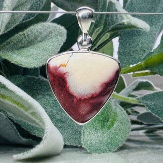 Mookaite (Mookite Mooakite Mook) Jasper Pendant - Triangle Bezel Set - Sterling Silver