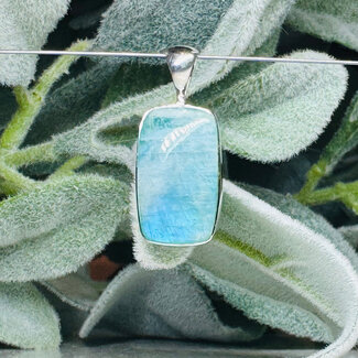 Sea Green Moonstone Pendants - Rounded Rectangle Bezel Set - Sterling Silver (High Flash)