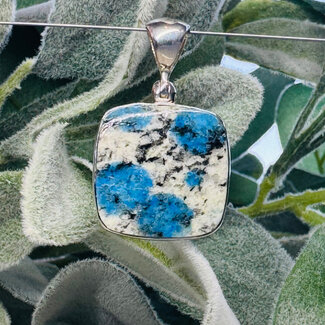 K2 with Azurite Pendants - Square Bezel Set - Sterling Silver