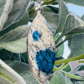 K2 with Azurite Pendants - Teardrop Pear Bezel Set - Sterling Silver