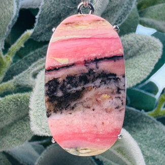 Pink Peruvian Opal Pendants - Oval #2 Claw Set - Sterling Silver