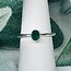 Emerald Rings - Size 6 Oval Faceted Bezel Set - Sterling Silver