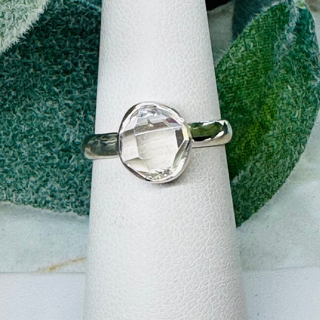 Herkimer Diamonds Rings - Size 6 #1 Natural Raw Rough Bezel Set - Sterling Silver