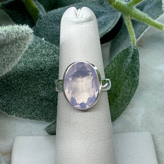 Lavender (Purple) Quartz Rings - Size 6 Oval Bezel Set - Sterling Silver