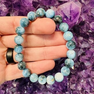 Blue Ice (Glacierite Nakaurite) Bracelets - 9-10mm