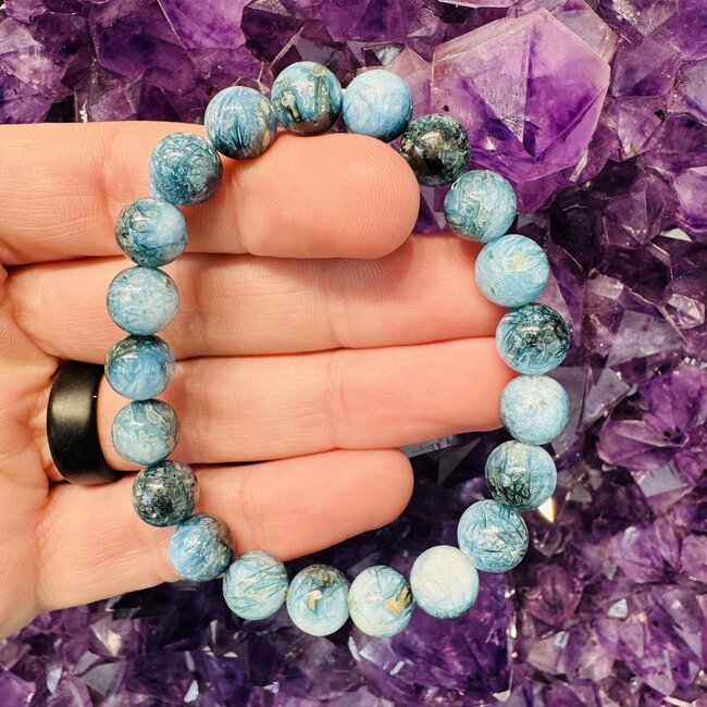 Blue Ice (Glacierite Nakaurite) Bracelets - 9-10mm