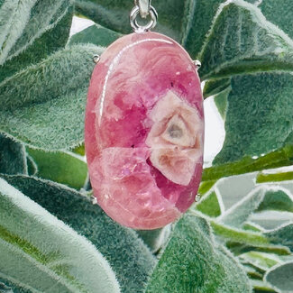 Pink Cobaltoan (Cobaltian Cobalto Salrose Cobaltocalcite) CalcitePendants - Oval Claw Set - Sterling Silver