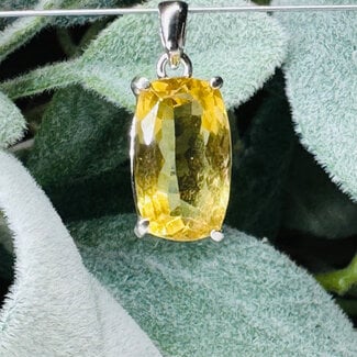 Congo Citrine (Kundalini Quartz) Pendants - Rectangle Cut Claw Set - Sterling Silver