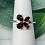 Red Garnet Rings - Size 7 Butterfly Faceted - Prong Set Sterling Silver