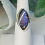Purple Labradorite Rings - Size 7 Marquise Bezel Set - Sterling Silver