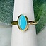 Turquoise Rings - Size 5 Marquise Faceted Bezel Set - 18k Gold Vermeil