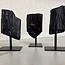 Black Tourmaline on Black Metal Stands Pins - Large 4-5.5" Display Specimen