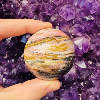 Strawberry Pink Opal Sphere Orb - 50mm