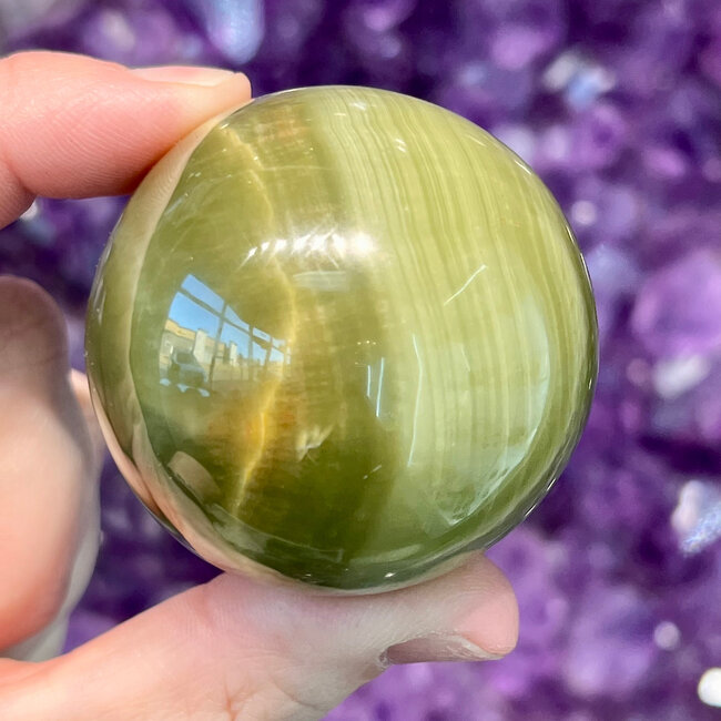 Green Onyx Sphere Orb - 45mm