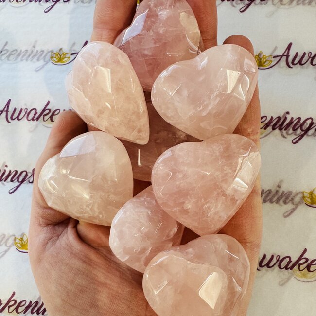 Rose Quartz Faceted Heart