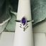 Amethyst Rings - Size 5 Faceted Marquise 'Wheat' Bezel Set - Sterling Silver
