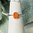 Carnelian Rings - Size 6 Oval Faceted Stackable - Bezel Set Sterling Silver