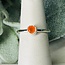 Carnelian Rings - Size 6 Round Circle Faceted Stackable - Bezel Set Sterling Silver