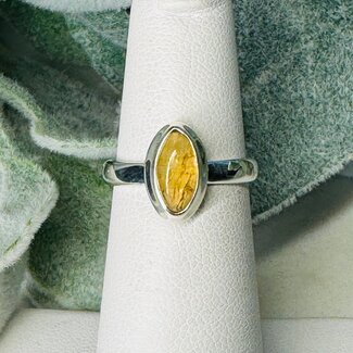 Imperial Topaz Rings - Size 5 Marquise Bezel Set - Sterling Silver