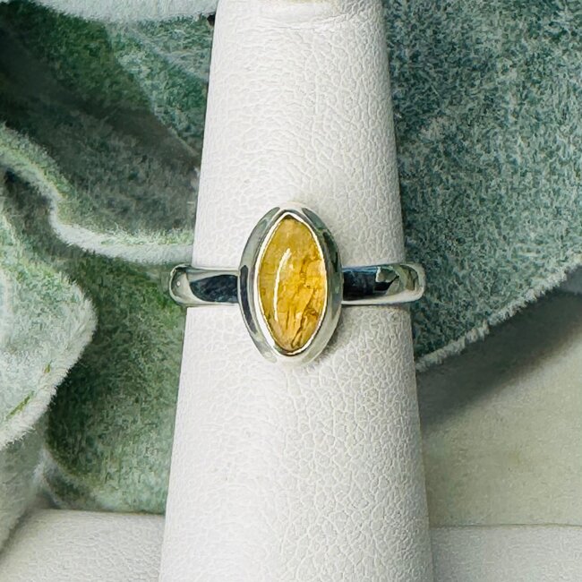 Imperial Topaz Rings - Size 5 Marquise Bezel Set - Sterling Silver