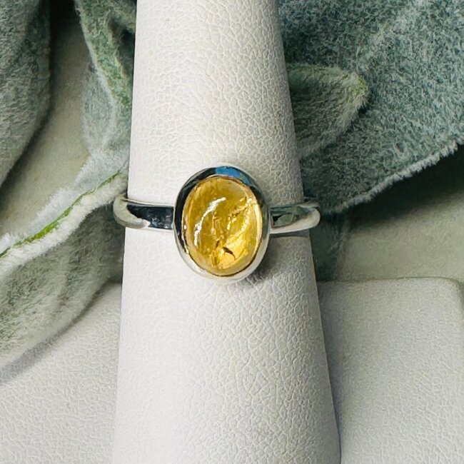 Imperial Topaz Rings - Size 8 Oval Bezel Set - Sterling Silver