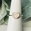 Rose Quartz Rings - Size 8 Heart Bezel Set - Sterling Silver