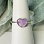 Amethyst Rings - Size 9 Heart Bezel Set - Sterling Silver