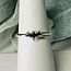 Black Tourmaline Rings - Size 9 Bats Bezel Set - Sterling Silver