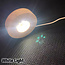 Small Wood Base Crystal Lamp Light Round Sphere LED - 2.5" USB Port