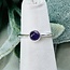 Amethyst Rings - Size 4 Round Circle Stackable - Bezel Set Sterling Silver